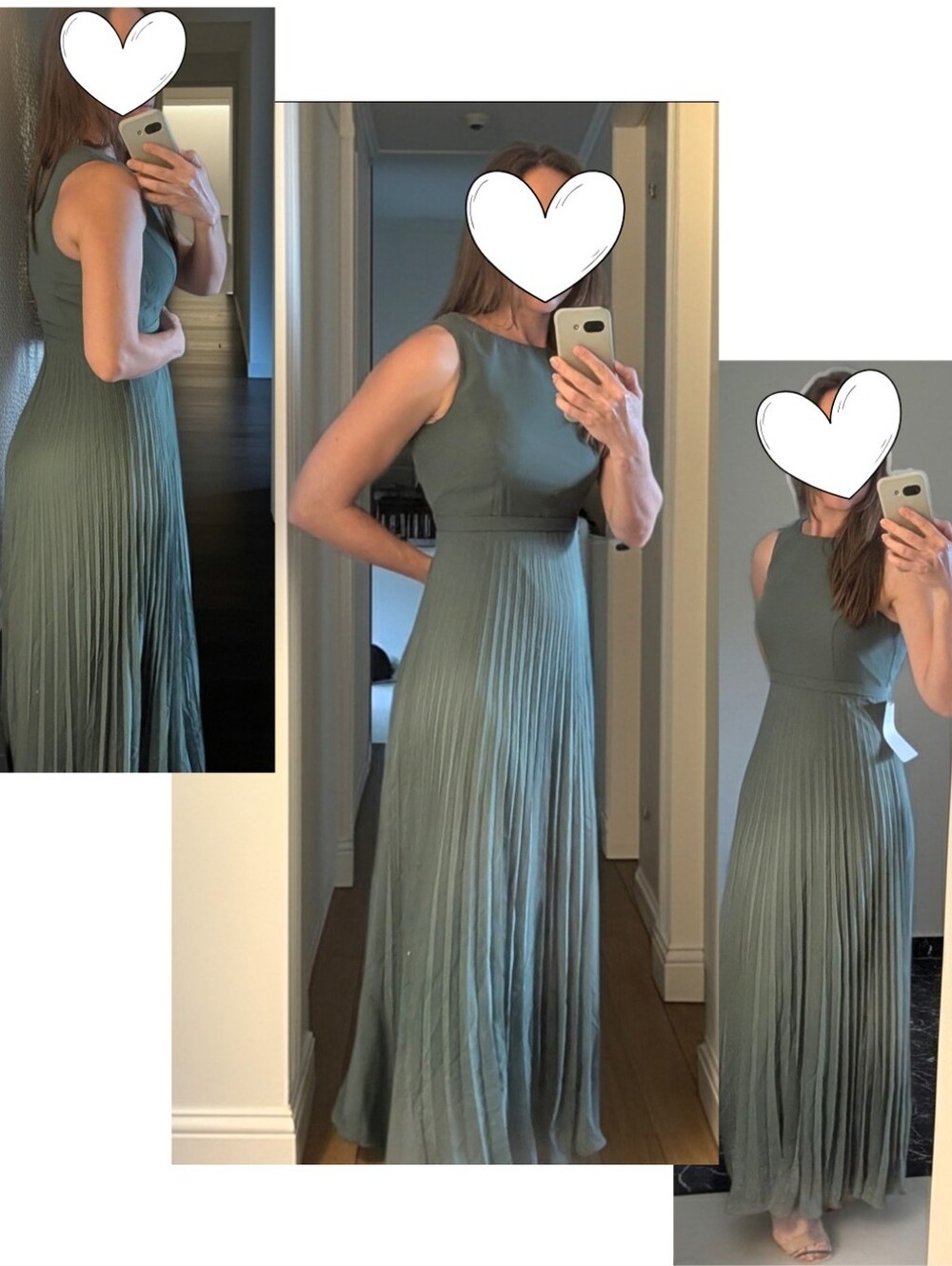NWT Azazie Lindie Junior Eucalyptus Green Pleated Chiffon Dress